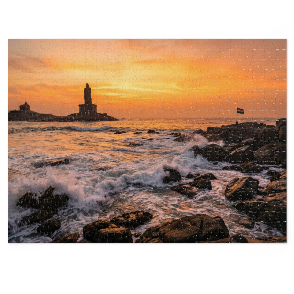 Jigsaw Puzzle with Tin - Coastal Sunrise