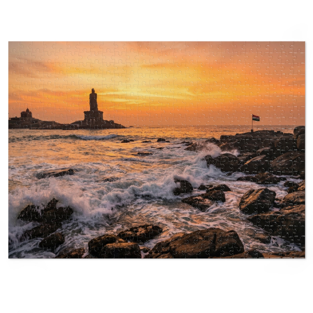 Jigsaw Puzzle with Tin - Coastal Sunrise