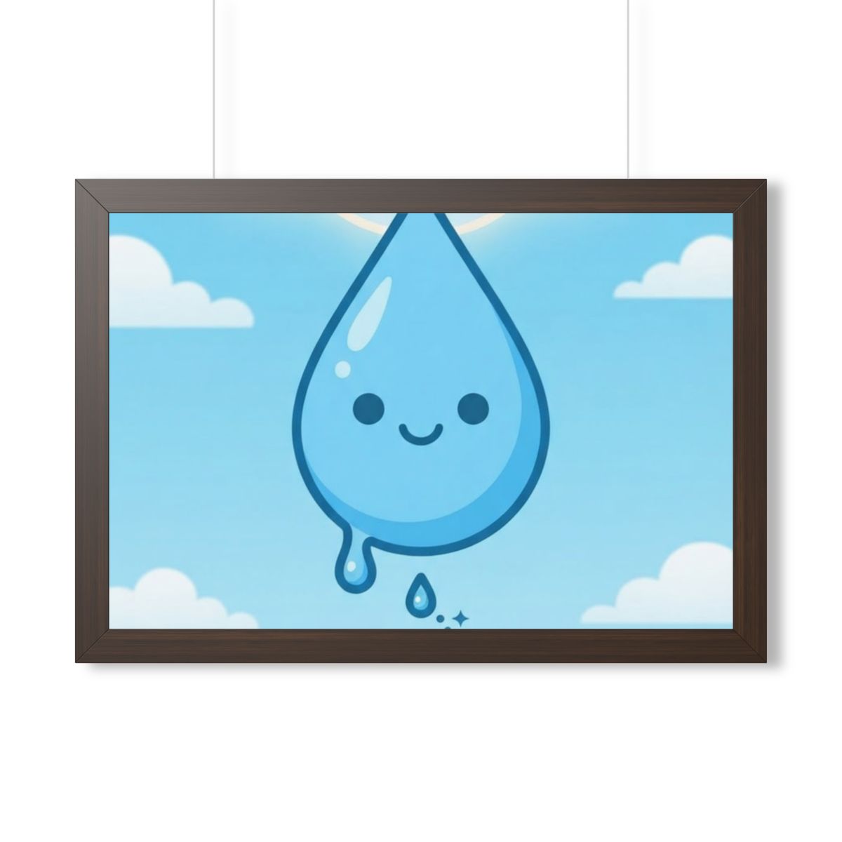 Framed Horizontal Poster - Cheerful Sky Horizon — Walnut......