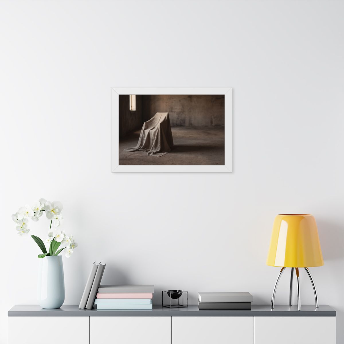 Framed Horizontal Poster - Draped Silence Still Life Art......