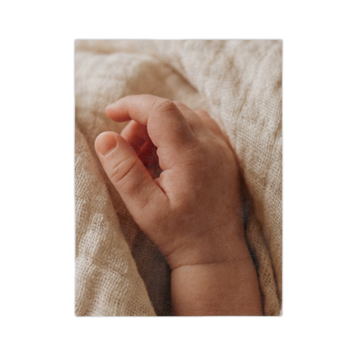 Velveteen Microfiber Blanket - Tender Newborn Hand in Soft...