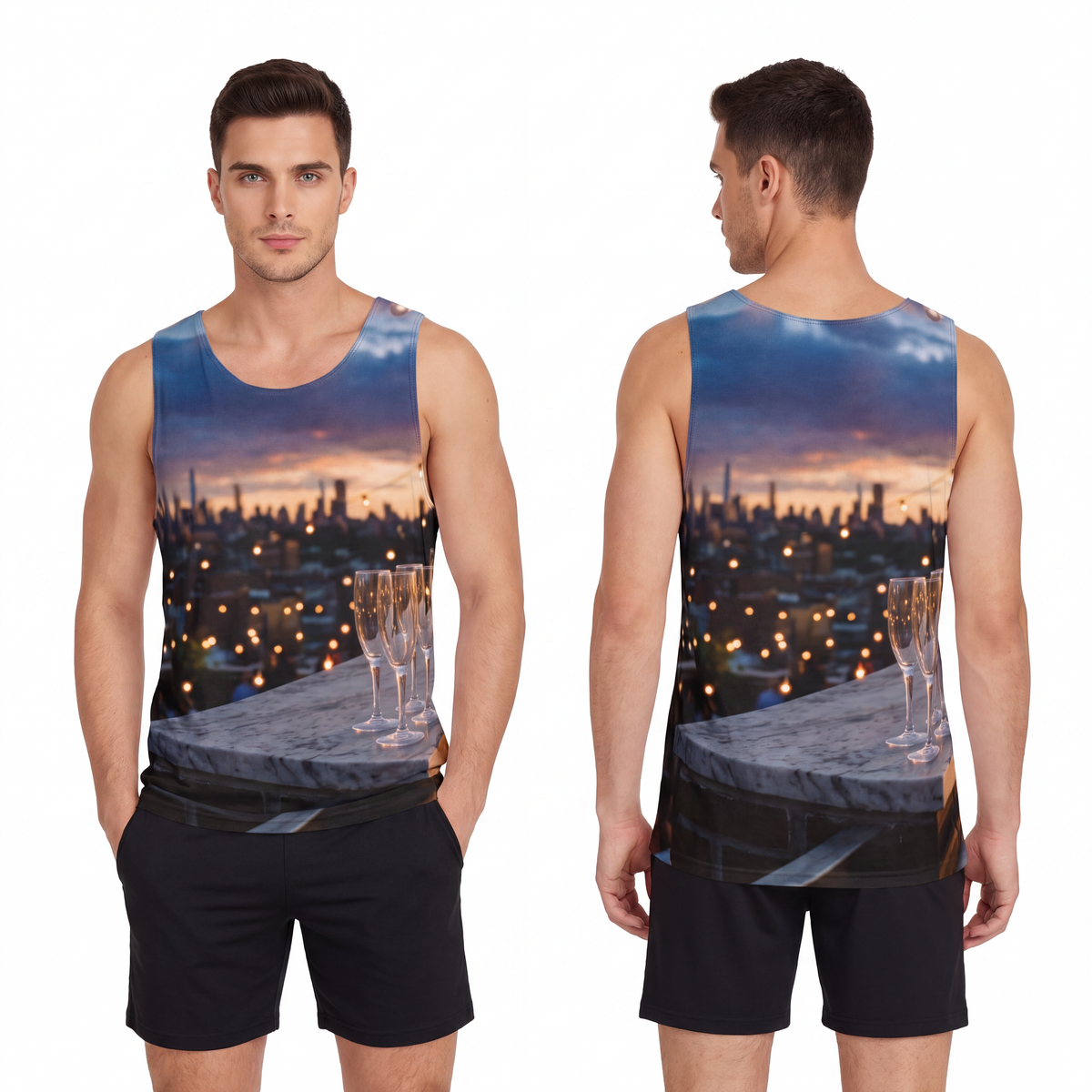 Men's Tank - Rooftop Sunset Vibe | Echovira Gallery