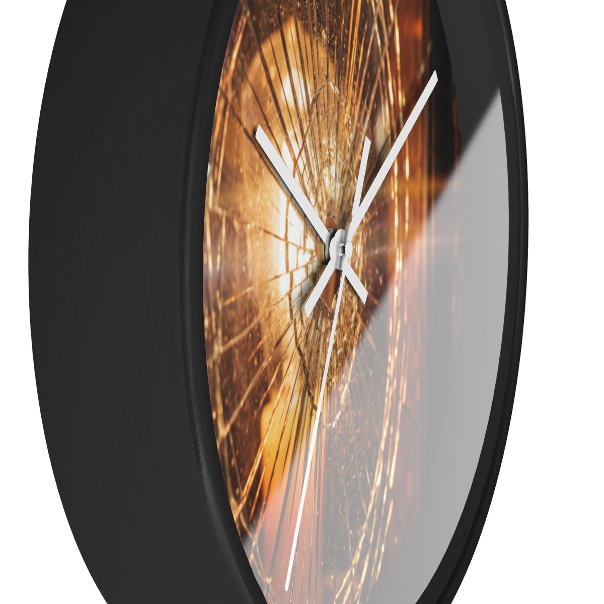 Wall Clock - Shattered Amber Edge