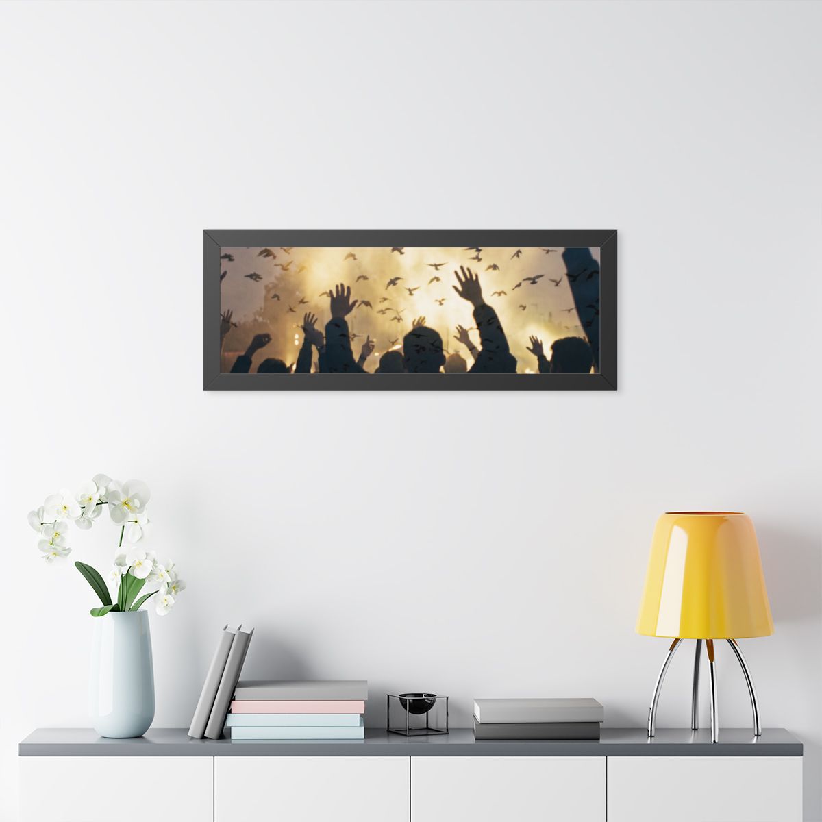 Framed Horizontal Poster - Euphoric Solstice Silhouette Art...