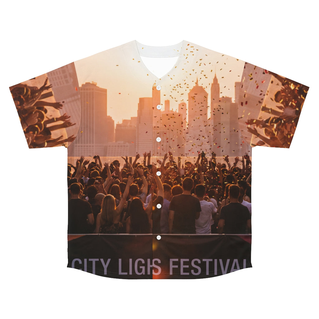 Men's Baseball Jersey - City Lights | Echovira Gallery