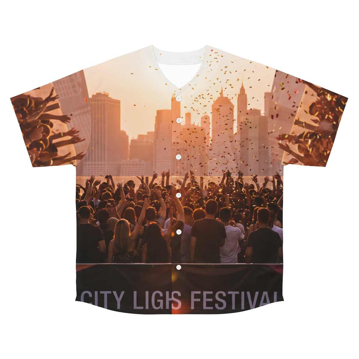 Men's Baseball Jersey - City Lights | Echovira Gallery
