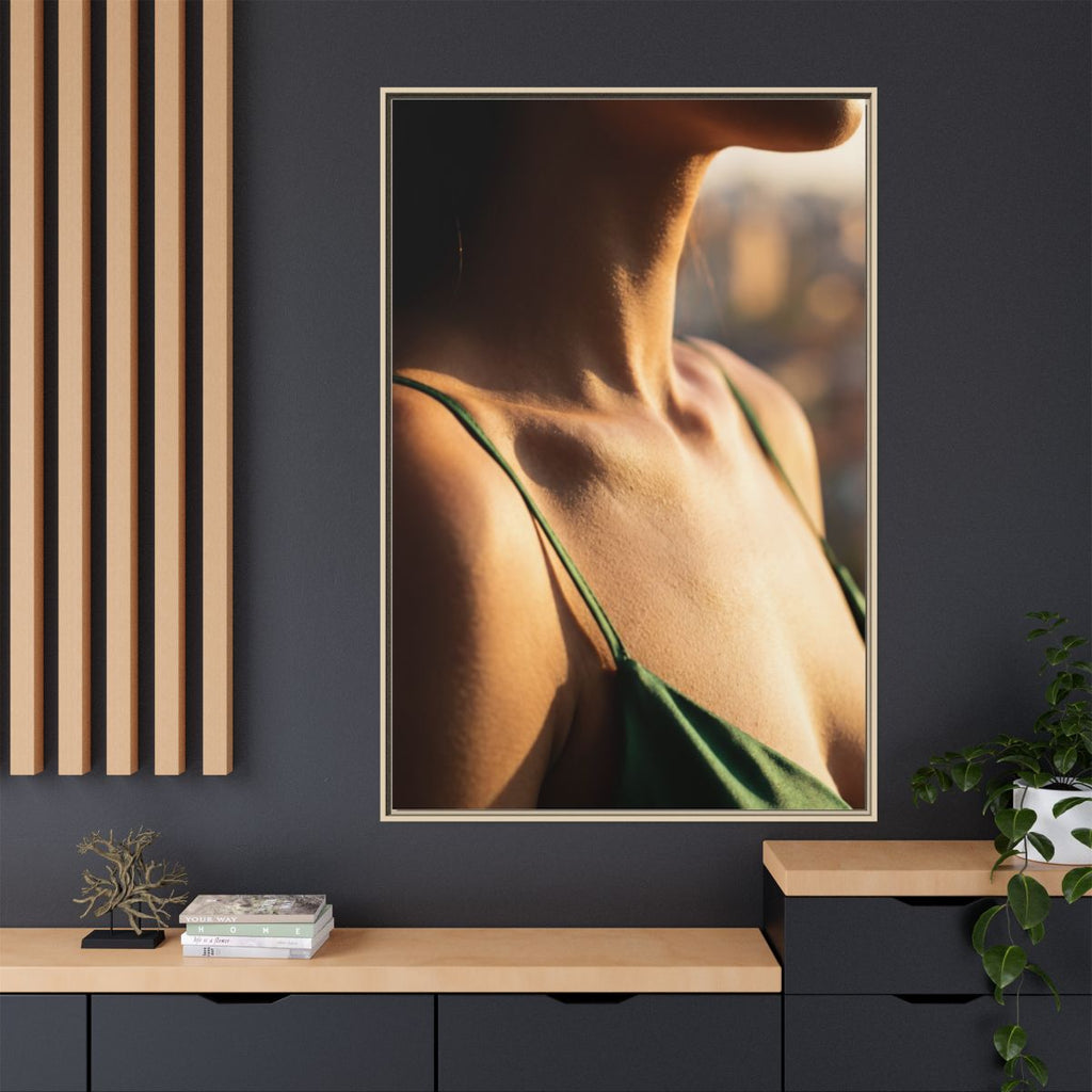 Golden Hour Matte Canvas - Framed Sunset Wall Art — Natural...