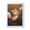 Framed Vertical Poster - Playful Fox Wall Decor — White... |...