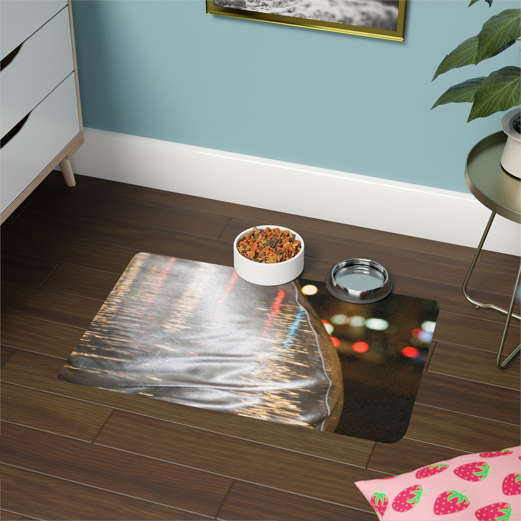 Pet Food Mat (12x18) - Liquid City Glow | Echovira Gallery