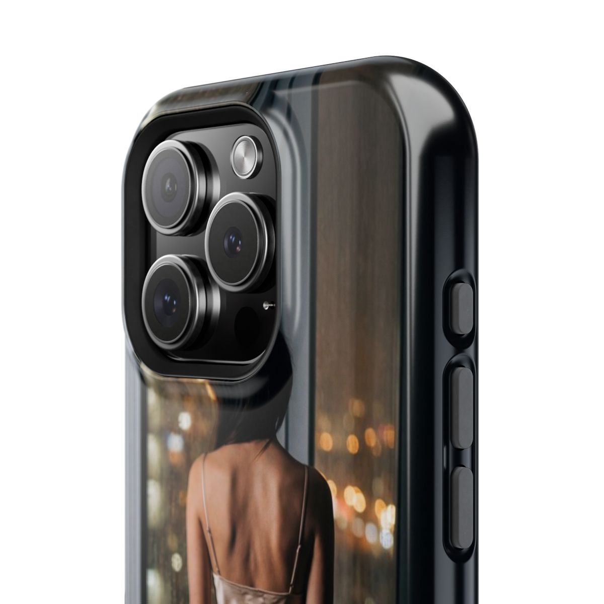 Impact-Resistant Apple iPhone Cases - Rainy City Lights Silk Gown | iPhone 17 Pro Max, 17 Pro, 17 Air & More