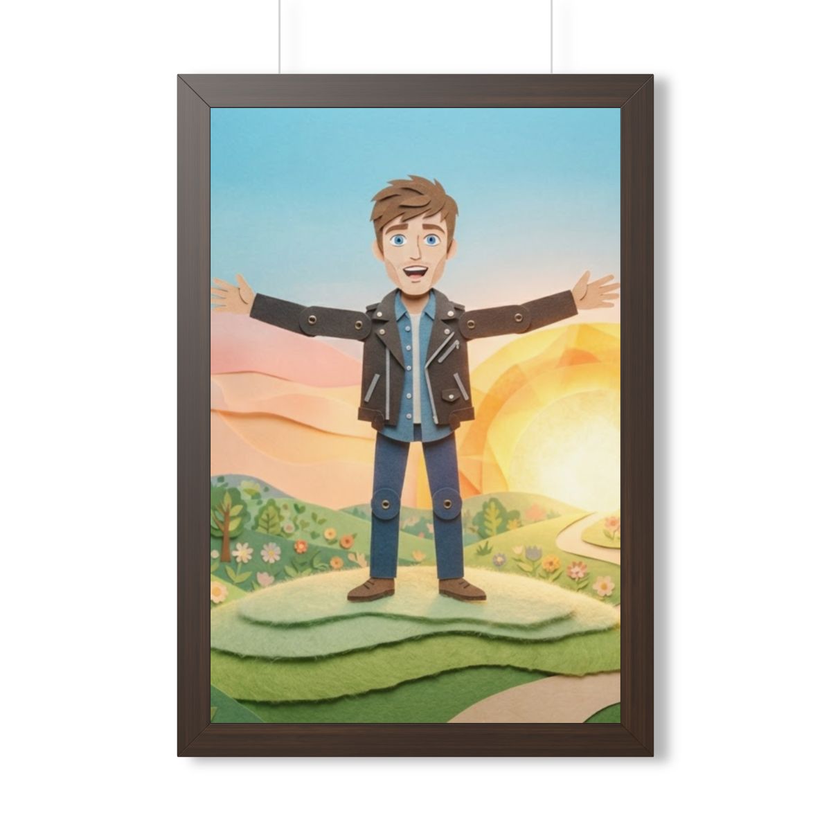 Framed Vertical Poster - Sunny Meadow — Walnut (11×14... |...