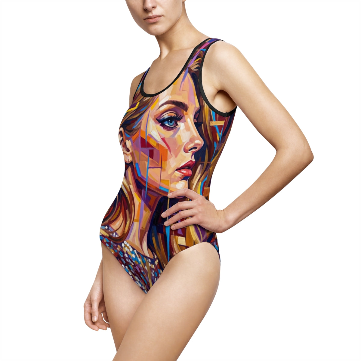 Women's Classic One-Piece Swimsuit - Shattered Elegance |...