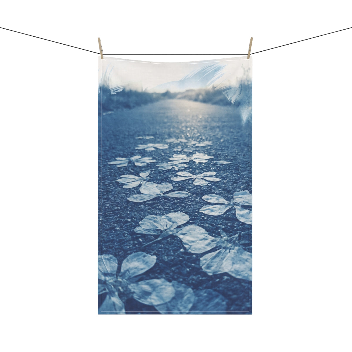Tea Towel - Cyanotype Floral Path | Echovira Gallery
