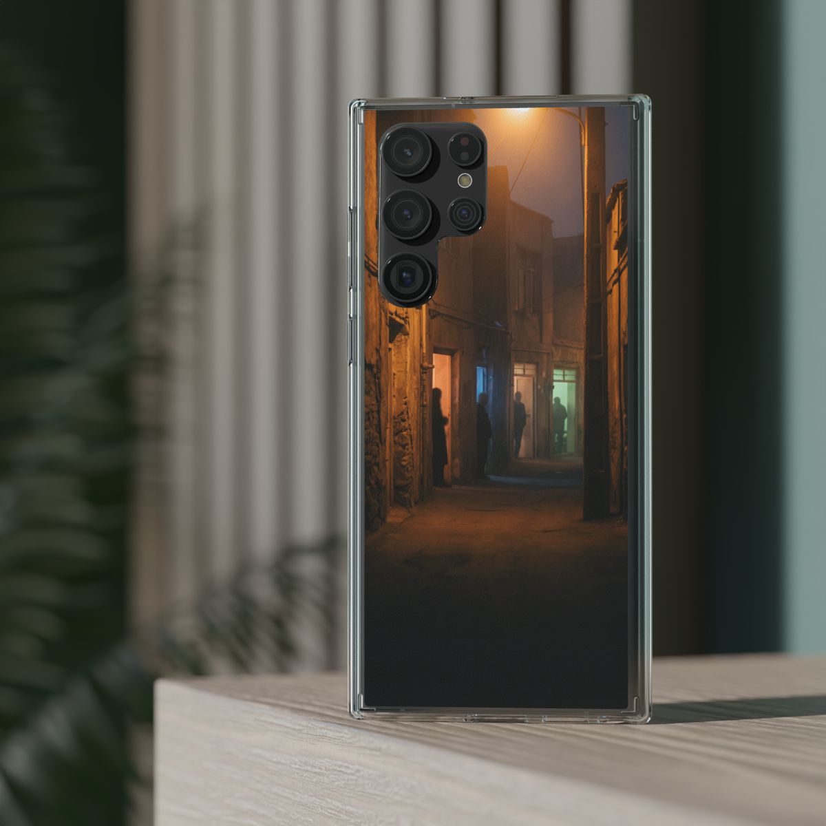 Clear Impact-Resistant Case - Night Alley iPhone Glow |...