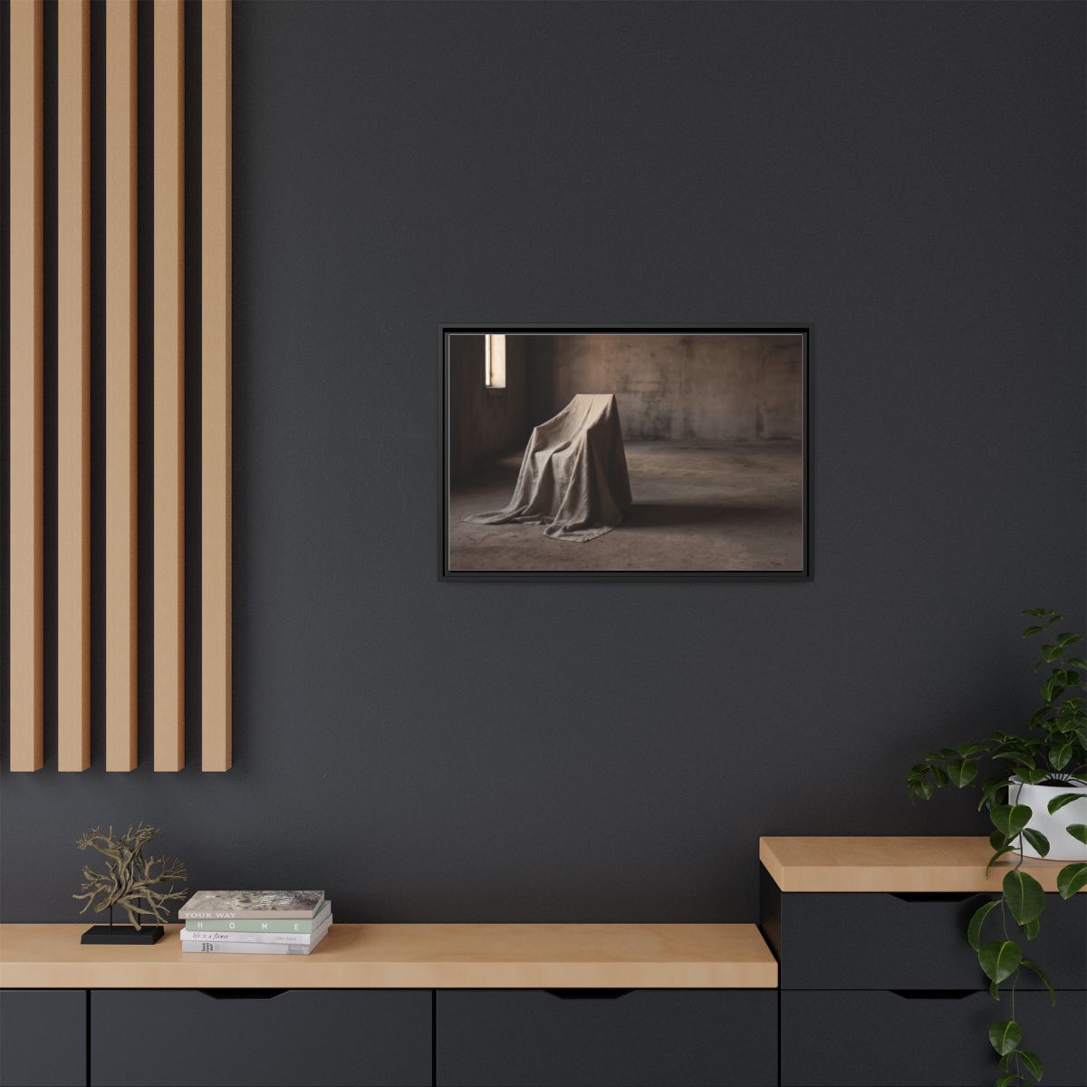 Framed Matte Canvas - Wabi-Sabi Silhouette Art — Black / 1.25"