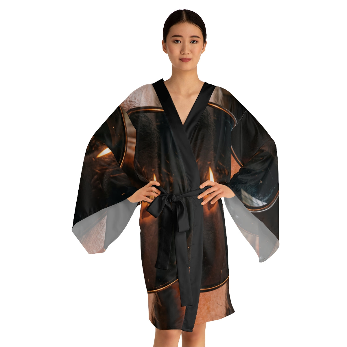 Long Sleeve Kimono Robe - Ignited Visions | Echovira Gallery