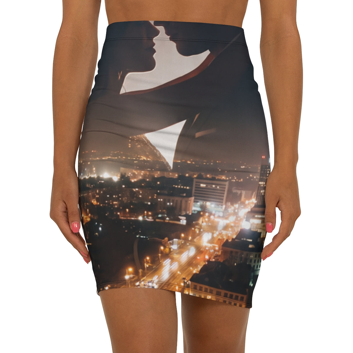 Women's Mid-Waist Pencil Skirt - Midnight City Silhouette |...