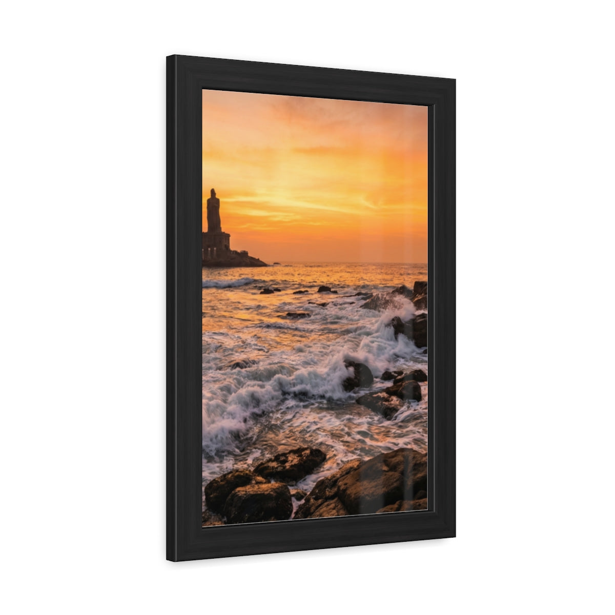 Framed Posters - Coastal Golden Glow — Portrait