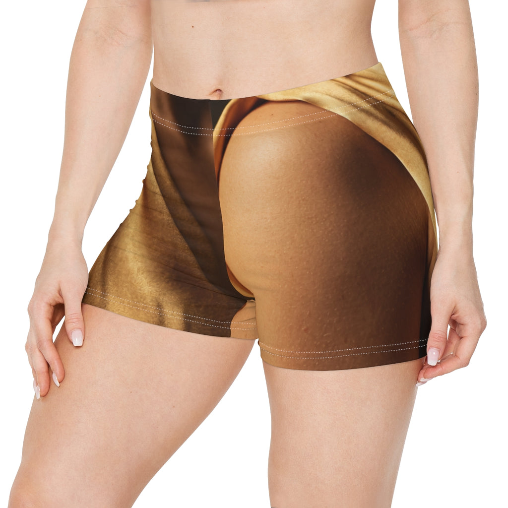 Women's Shorts - Draped Gold Satin Art Print | Echovira...