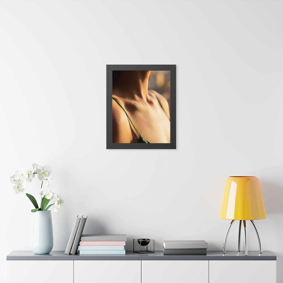 Framed Vertical Poster - Golden Hour Glow - Minimalist... |...
