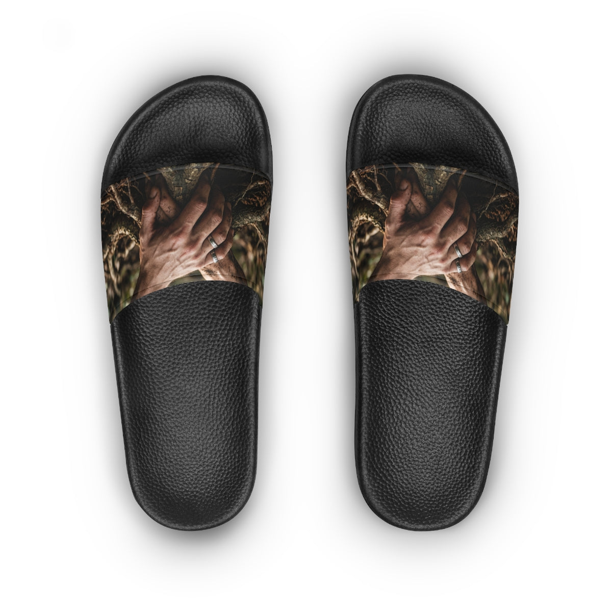 Women's Slide Sandals with Forest Earth Art