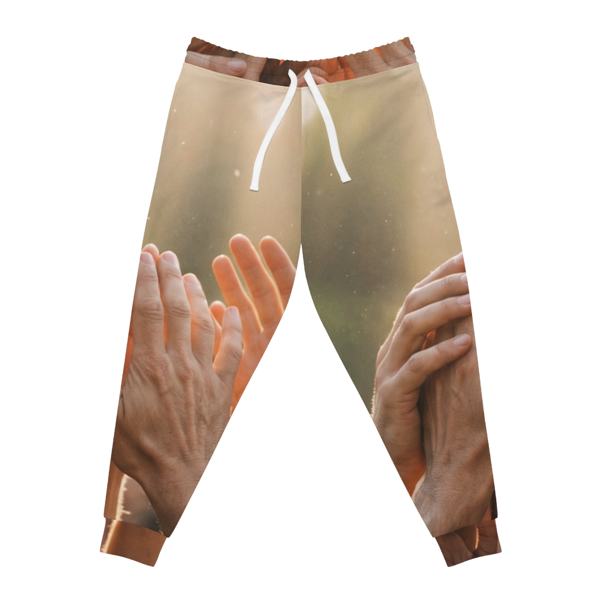 Men's Athletic Joggers - Golden Rays of Unity Wall Art |...