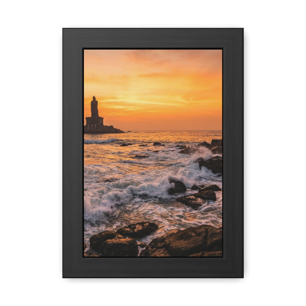 Framed Posters - Coastal Golden Glow — Portrait