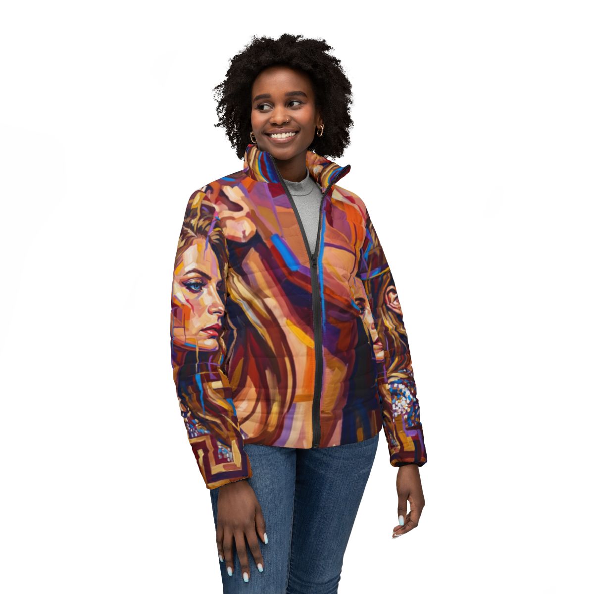 Women's Puffer Jacket - Shattered Elegance | Echovira...