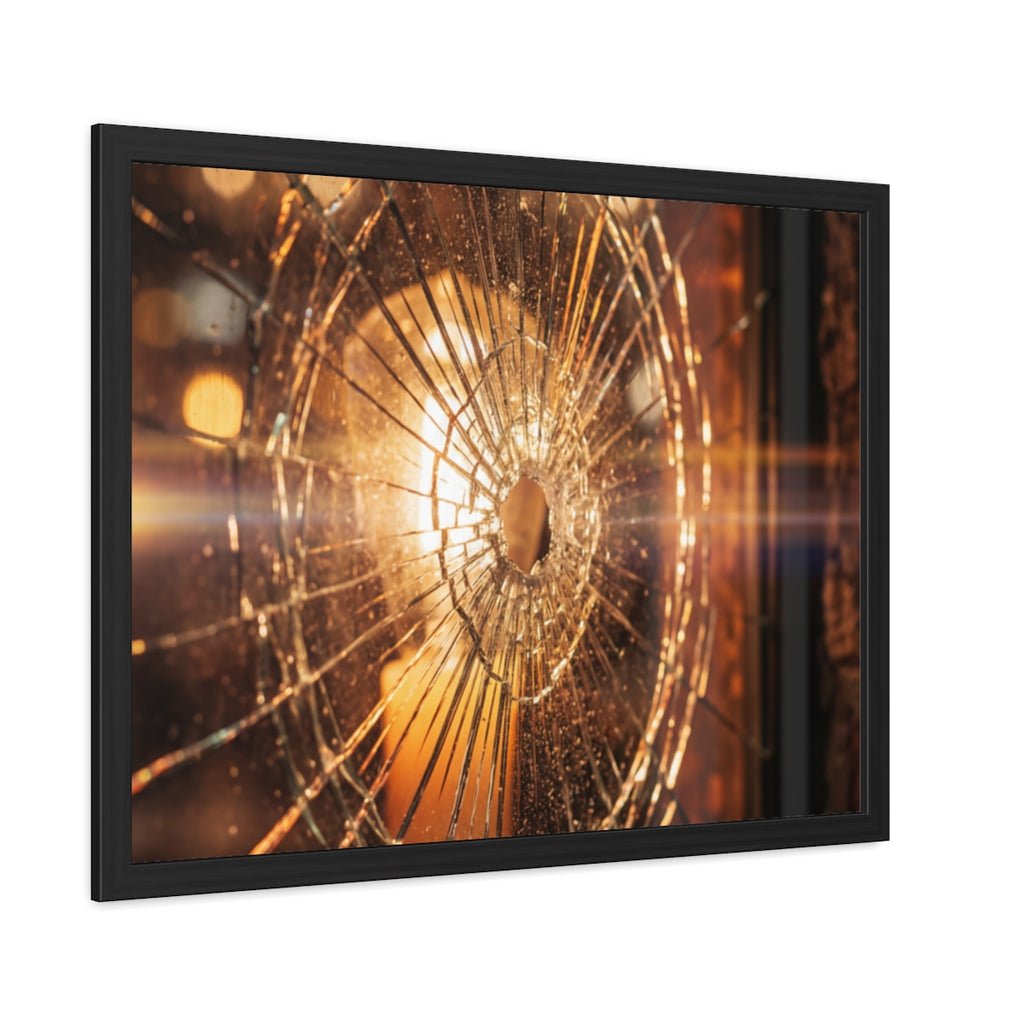 Framed Poster - Moody Fractured Glass — Landscape