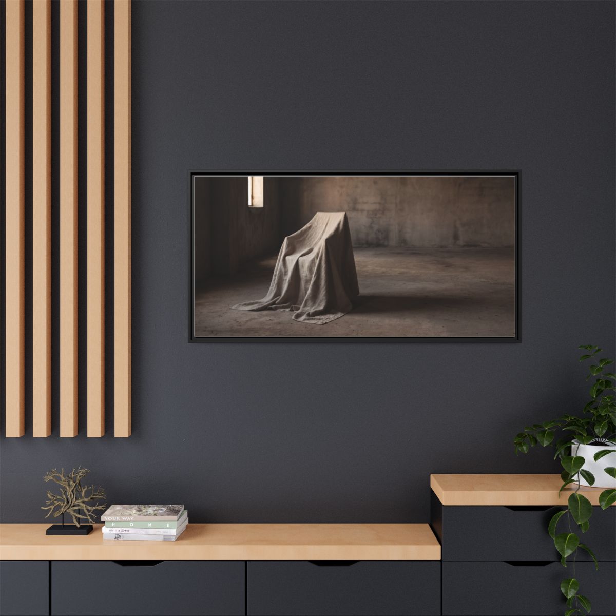Framed Matte Canvas - Wabi-Sabi Silhouette Art — Black / 1.25"