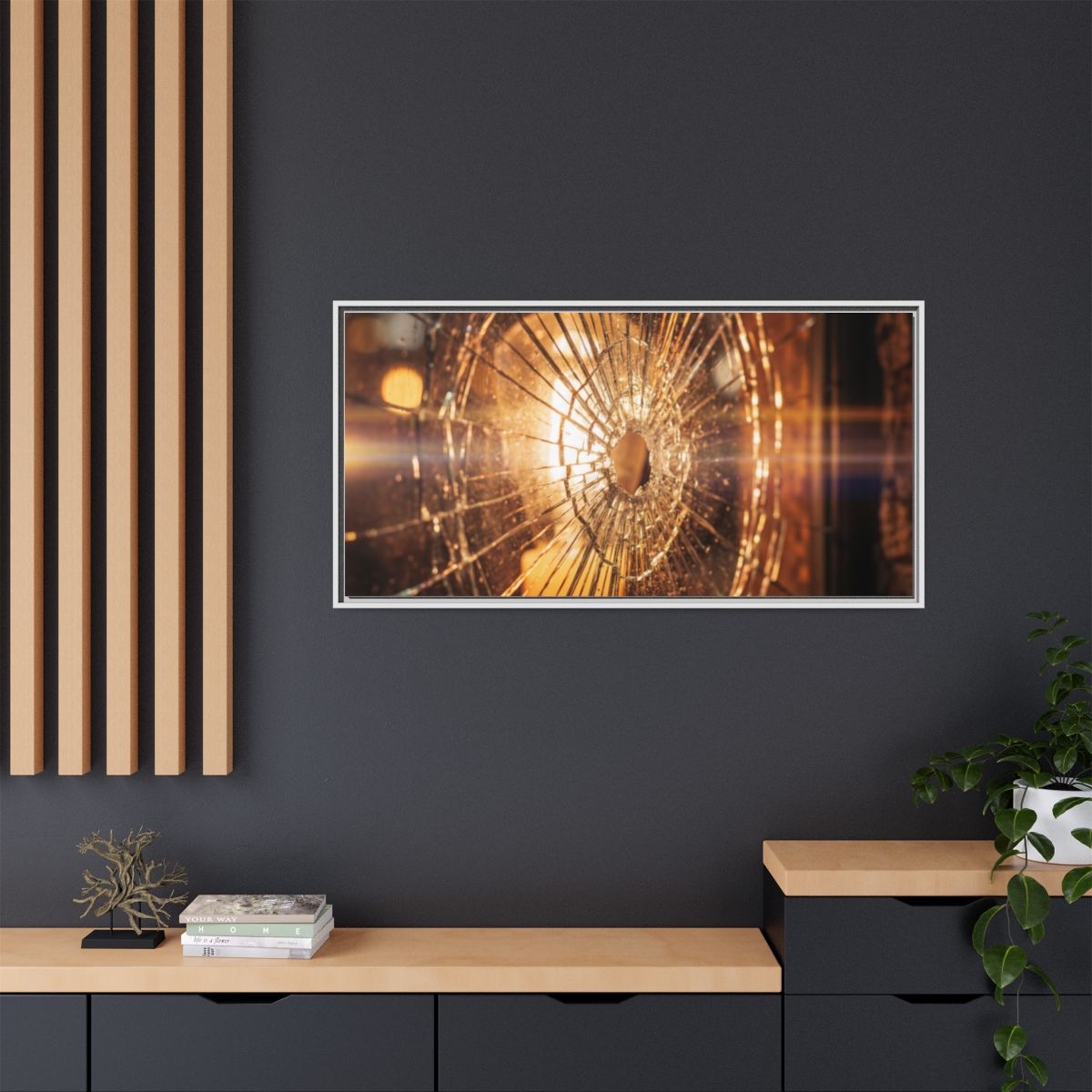 Framed Matte Canvas - Shattered Glass