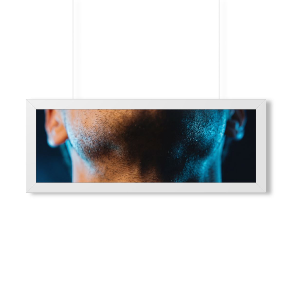 Framed Horizontal Poster - Neon Horizon Portrait — White......