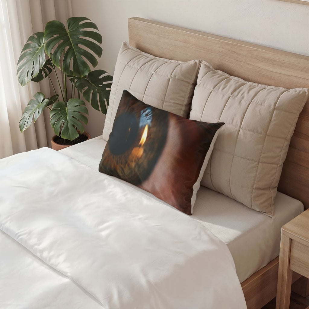 Cotton Pillow Sham - Amber Iris Reflection Fine Art Print |...
