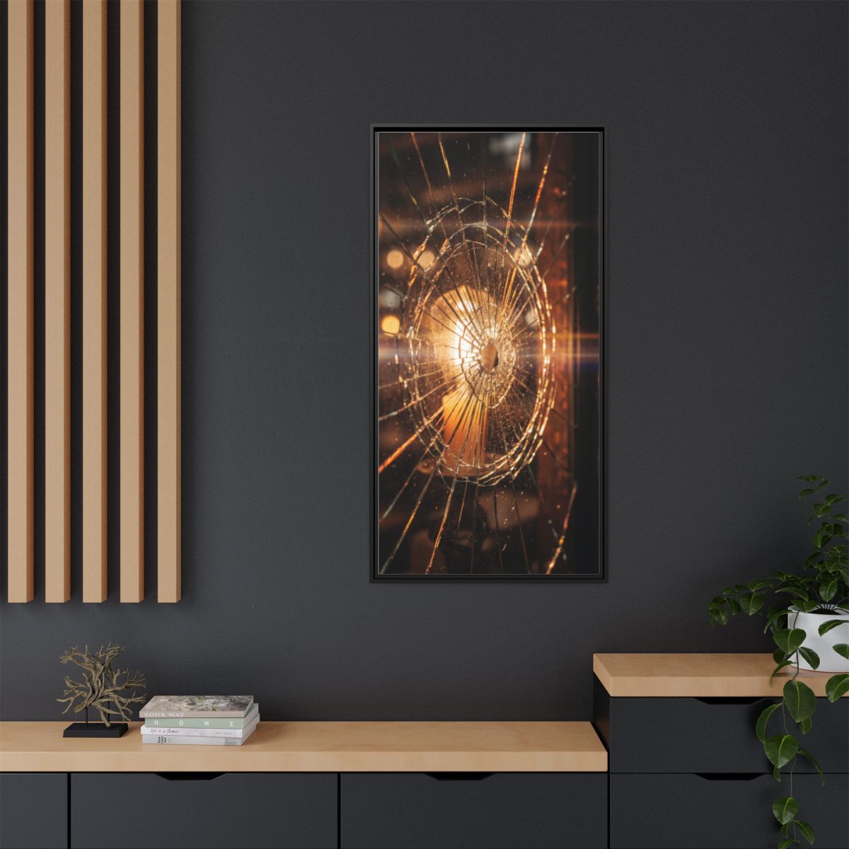 Framed Matte Canvas - Shattered Glass — Black / 1.25"