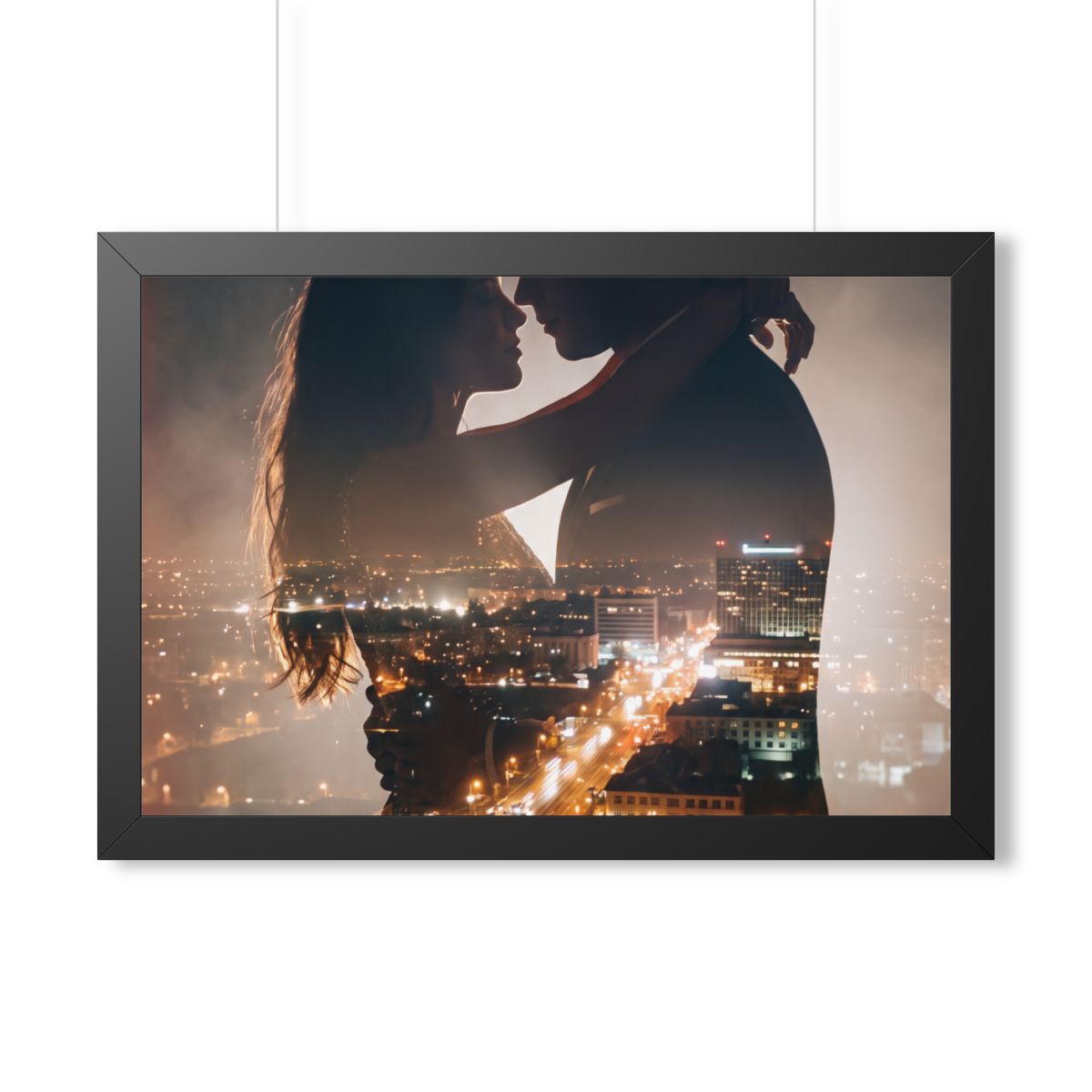 Framed Horizontal Poster - Metropolitan Night lights (14×11...