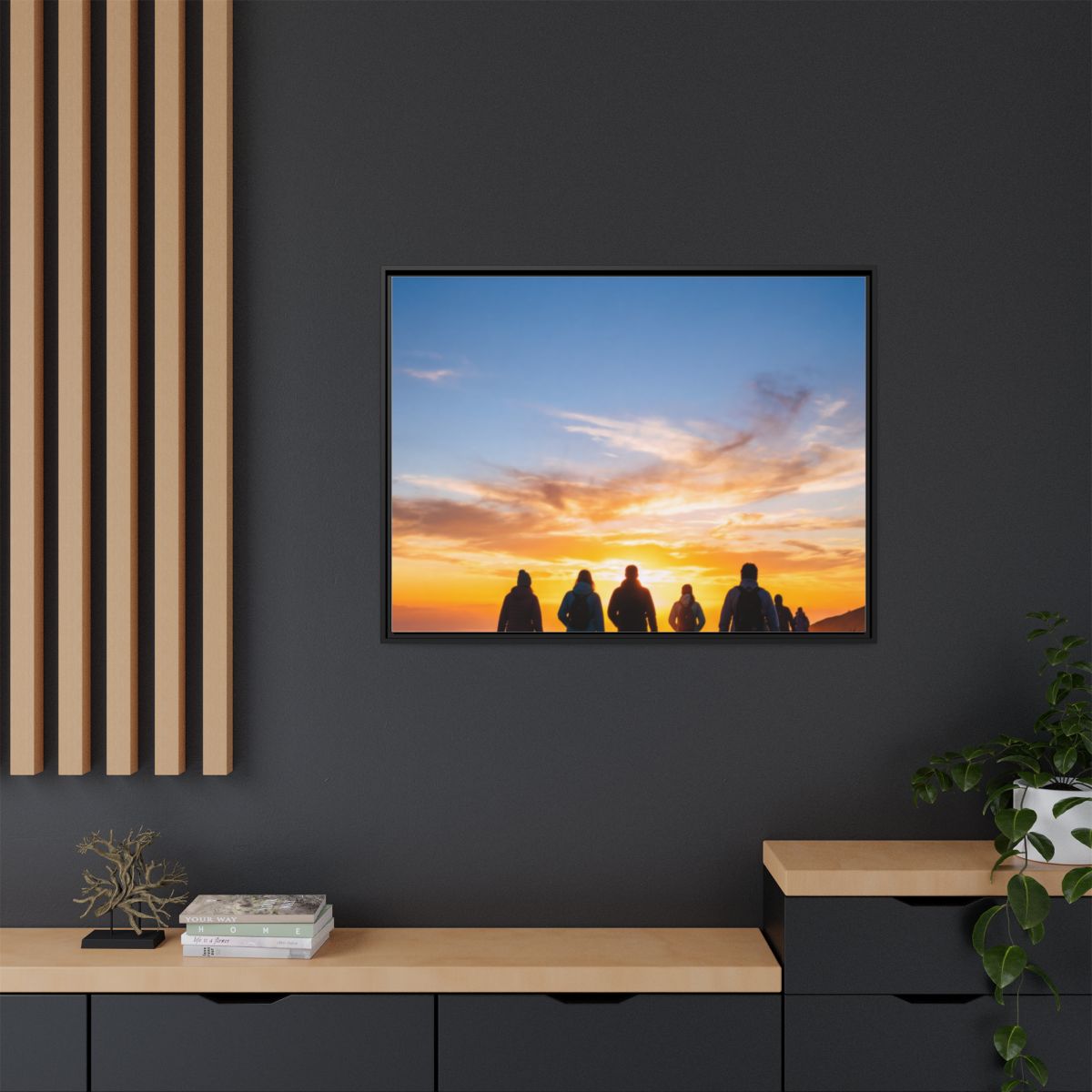 Framed Matte Canvas - Radiant Sunset Art — Black / 1.25"