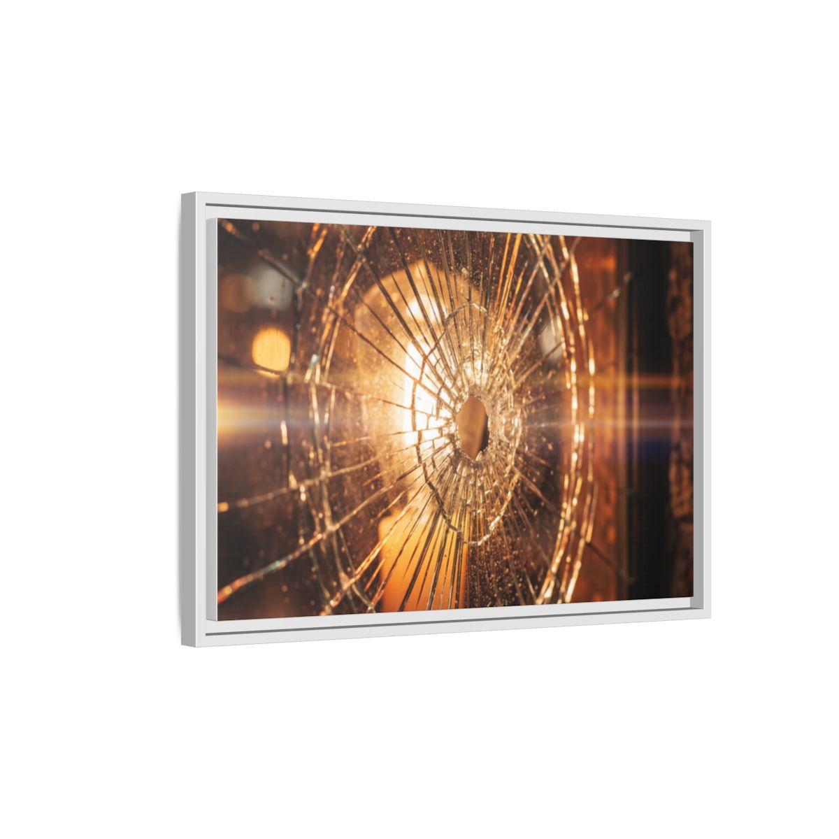 Framed Matte Canvas - Shattered Glass — White / 1.25"