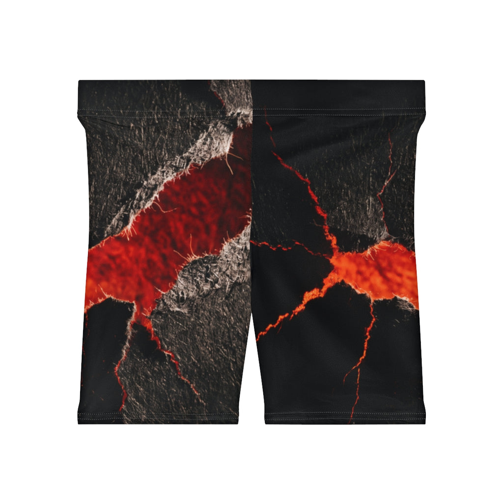 Women's Biker Shorts - Crimson Fissure | Echovira Gallery