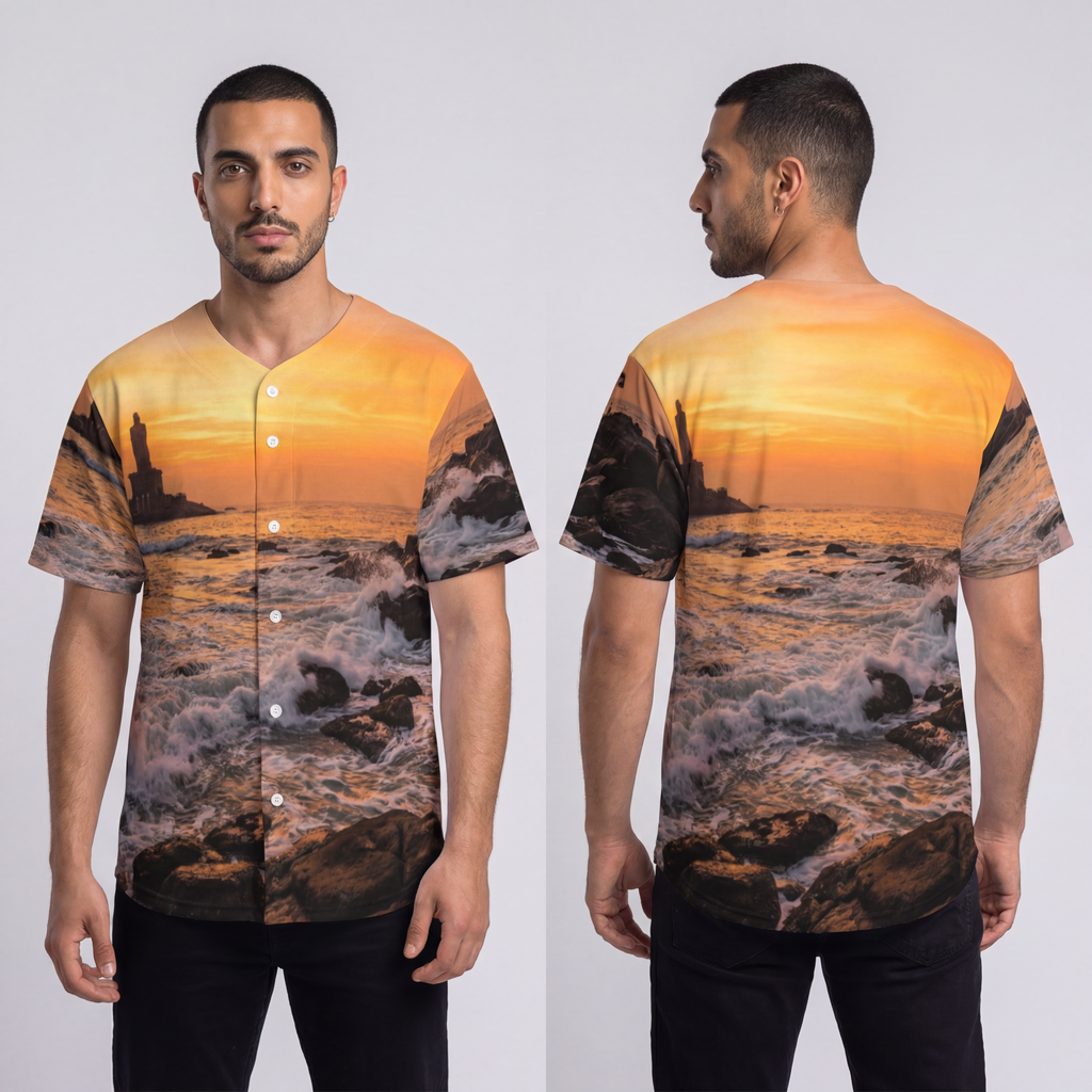 Men's Baseball Jersey - Golden Hour Tides