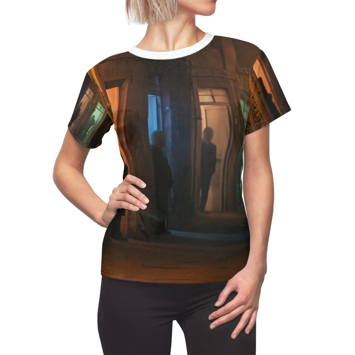 Women's Cut & Sew Tee - Shadowed Alleyway Mystery Art Print...