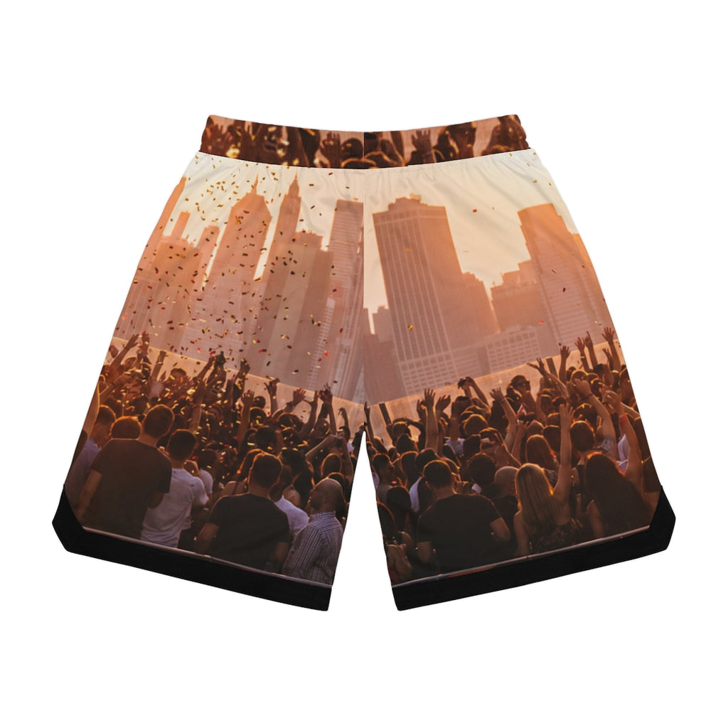 Basketball Rib Shorts - City Lights | Echovira Gallery