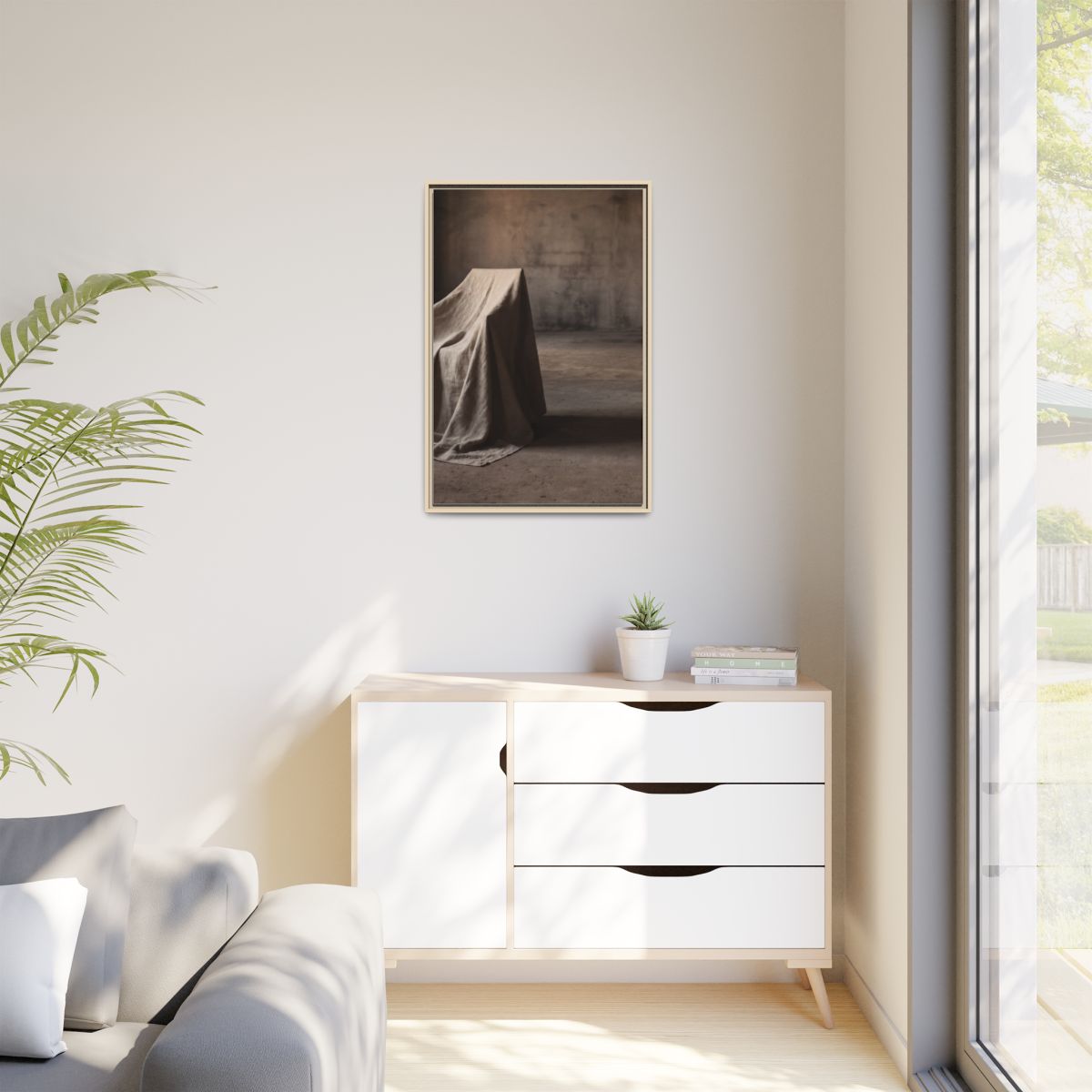 Matte Canvas, Framed - Draped Silence Still Life Art... |...