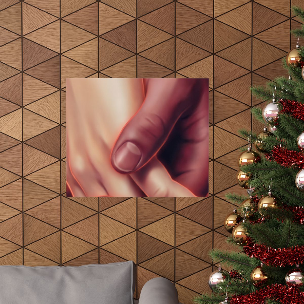 Matte Horizontal Posters - Ethereal Connection Holding Hands...