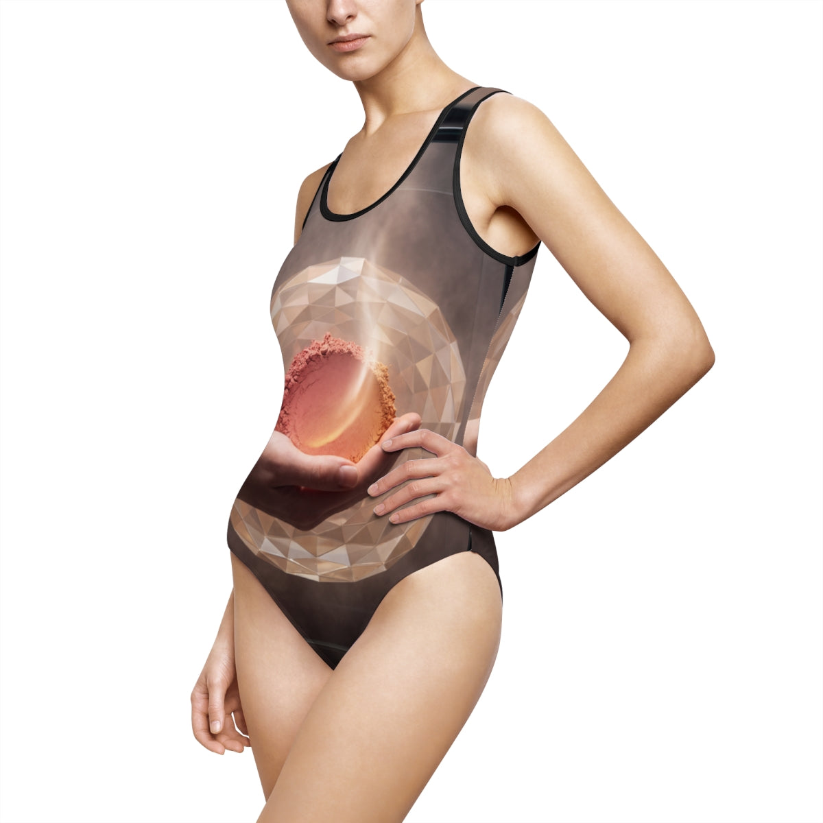 Women's One-Piece Swimsuit Cosmic Geode Art