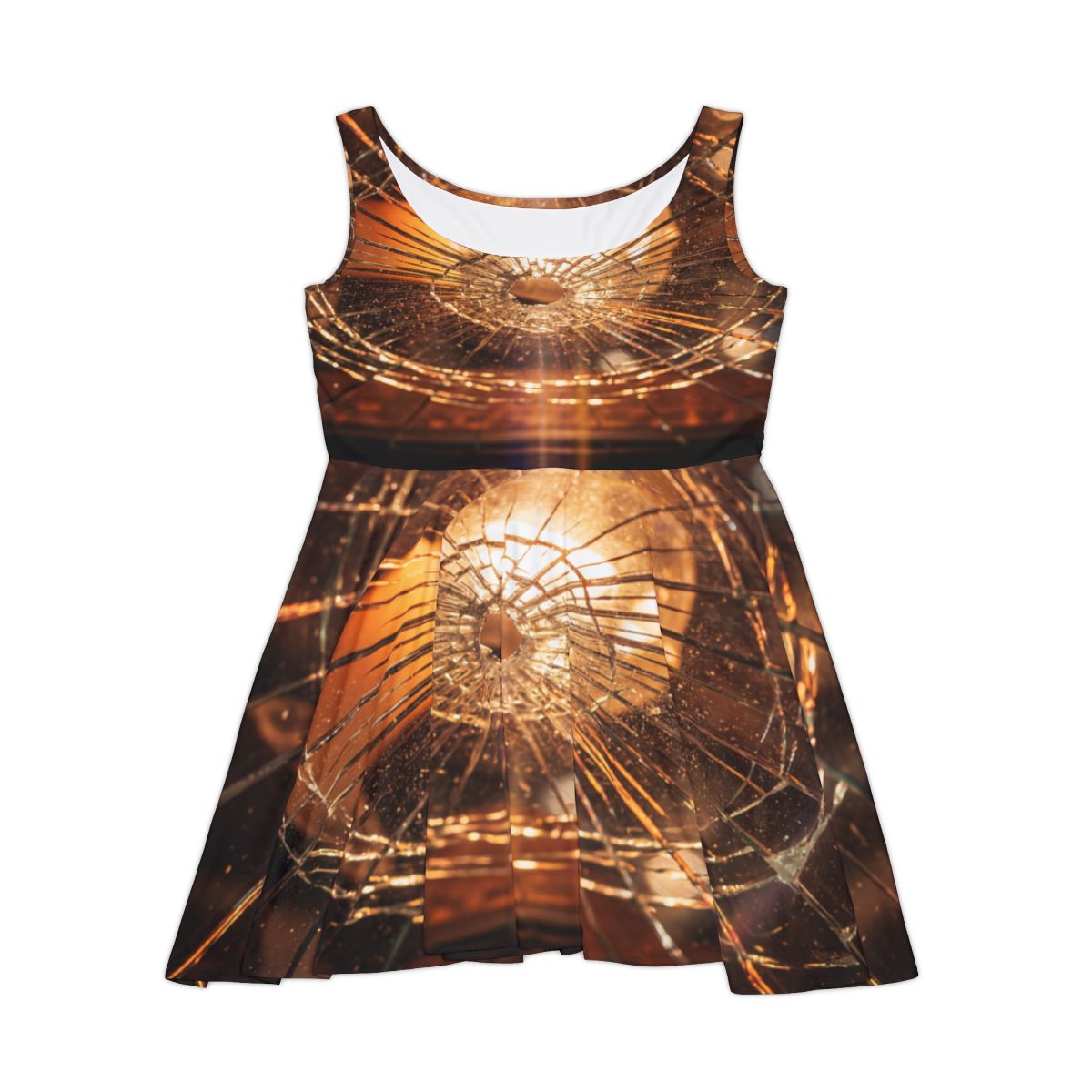 Women's Skater Dress - Shattered Amber Light Art | Echovira...
