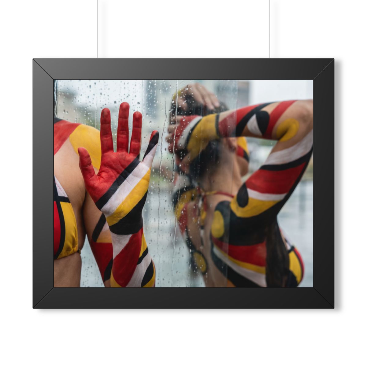 Framed Horizontal Poster - Urban Prism Abstract Body Paint...