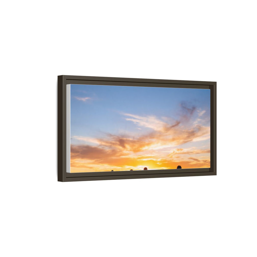 Framed Canvas - Sunset Silhouette — Espresso / 1.25"