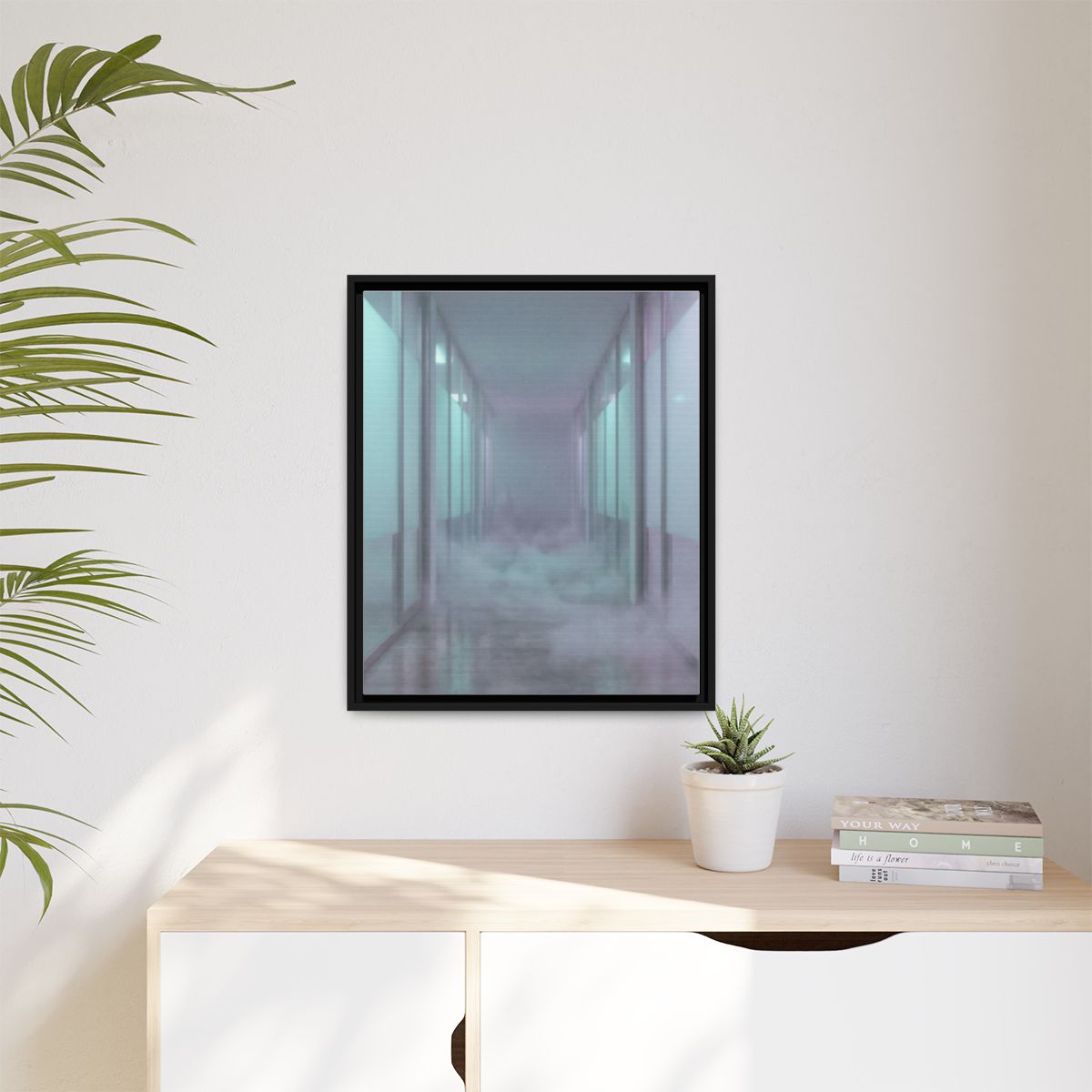 Matte Canvas, Framed - Liminal Corridor Fog Art Print —... |...