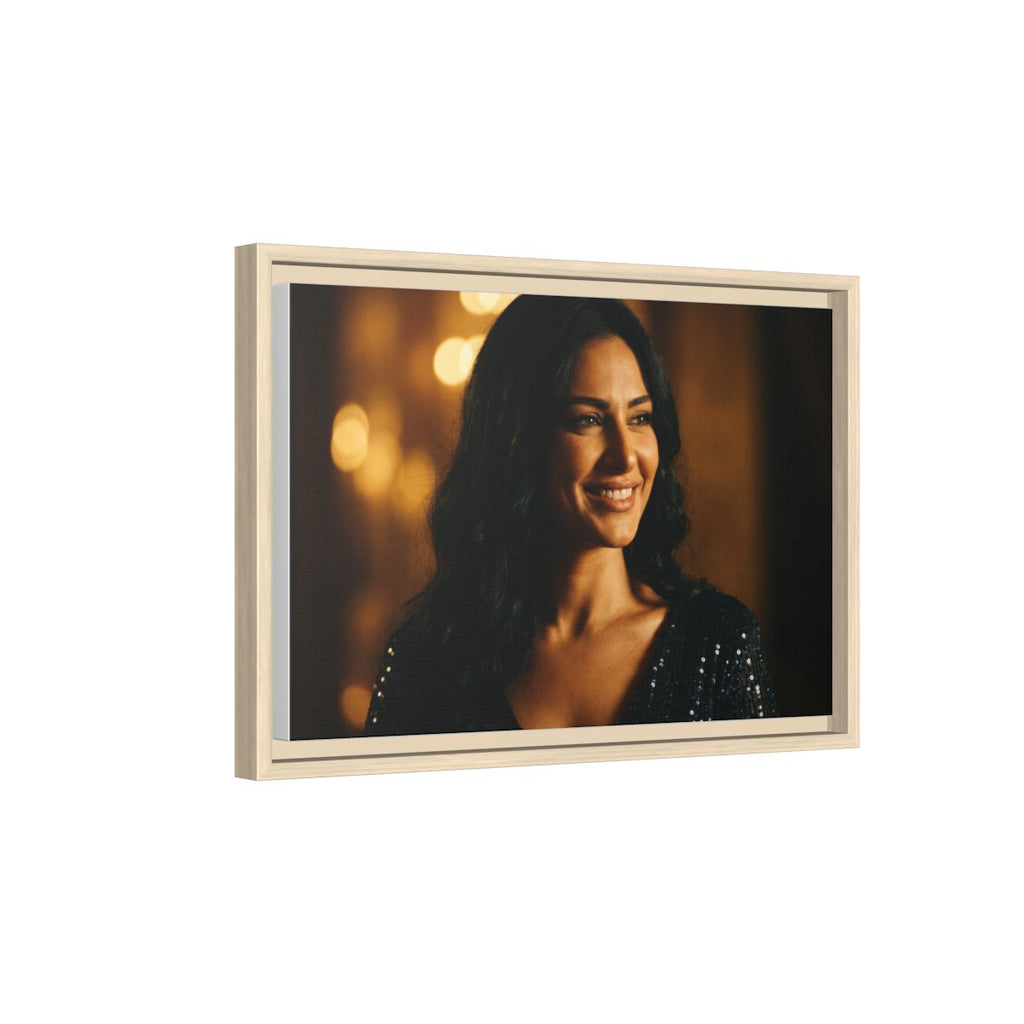 Framed Canvas Art - Golden Glamour — Natural / 1.25"