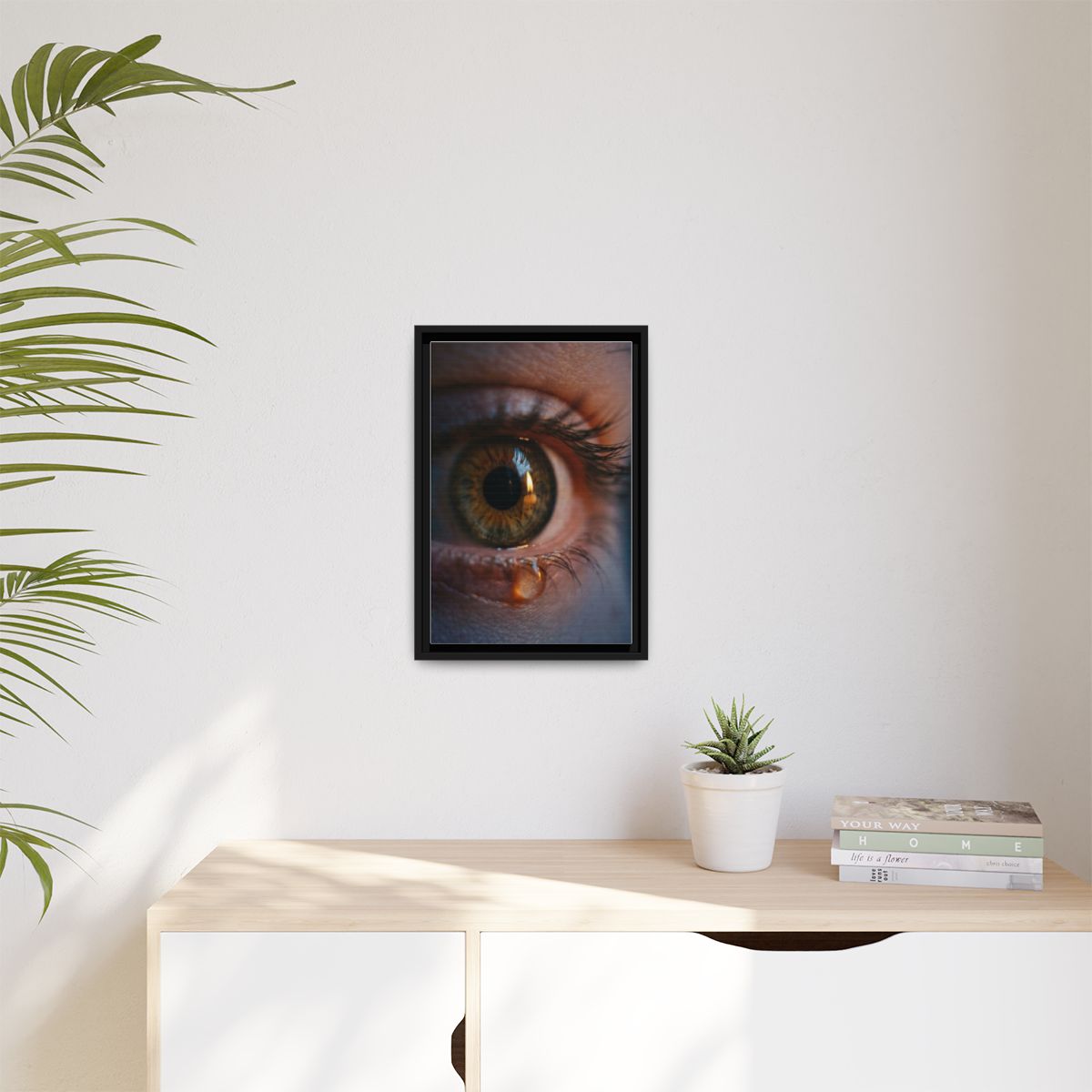 Matte Canvas, Framed - Amber Iris Reflection Fine Art Print...